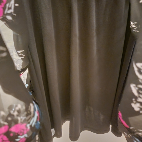 TORRID Black Pink Floral Lace Cutout Overlay Mini Chiffon Georgette Dress - Picture 8 of 10